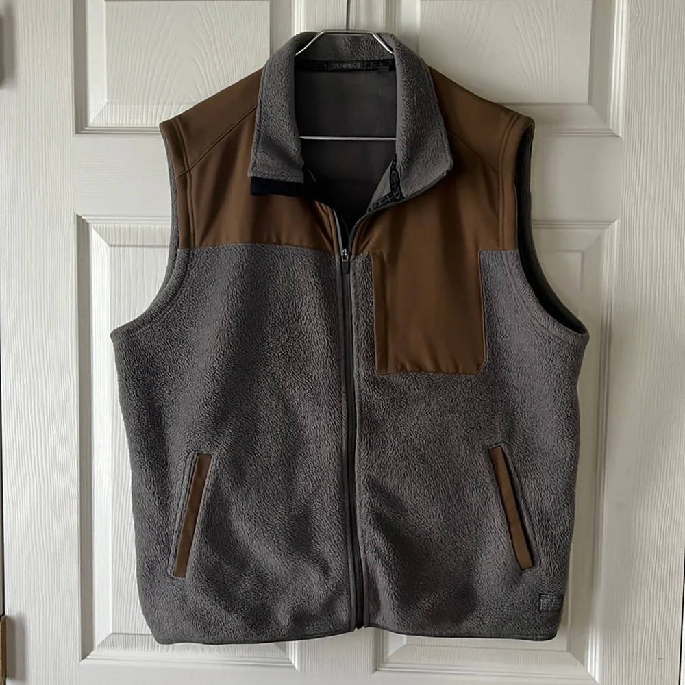 Toad&Co‎ Brickland Fleece Vest, Gray and Light Brown in Sz XL